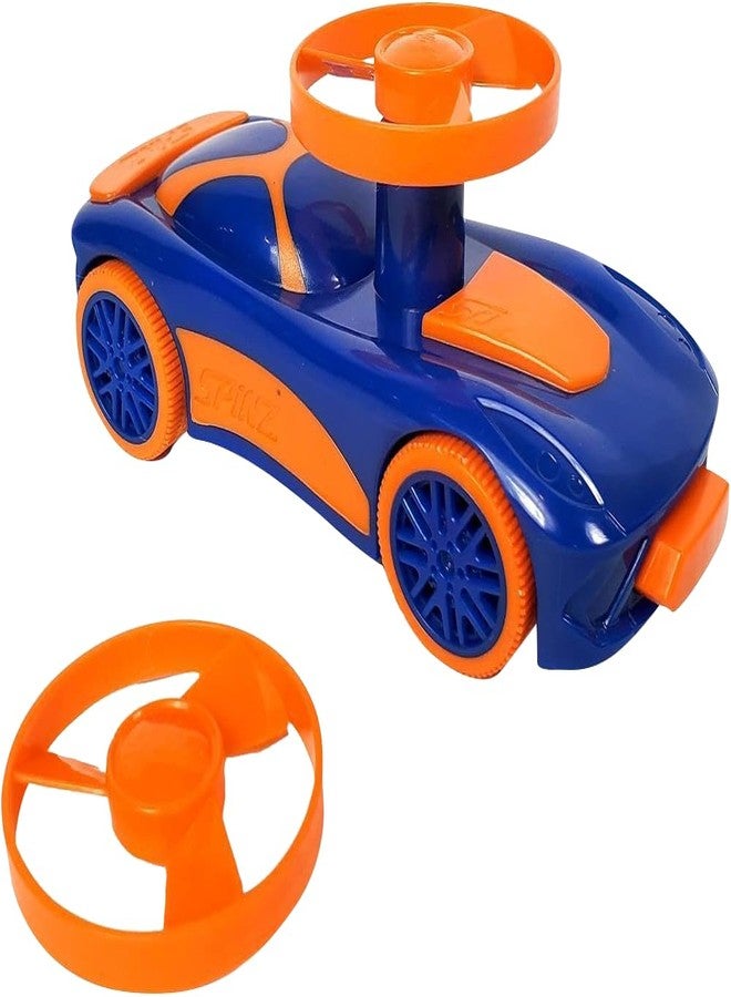 Spinz Race Car with Flying Disc Launcher, Pull Back Bumper Toy Racer, Kids, Boys, Girls Gift, Orange & Blue, Ages 3+ - Image 2