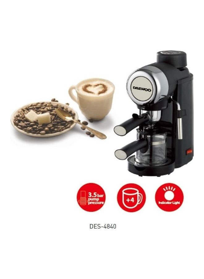 DAEWOO Espresso Maker 0.24 L 800.0 W DES-4840- Portable Black - Image 2
