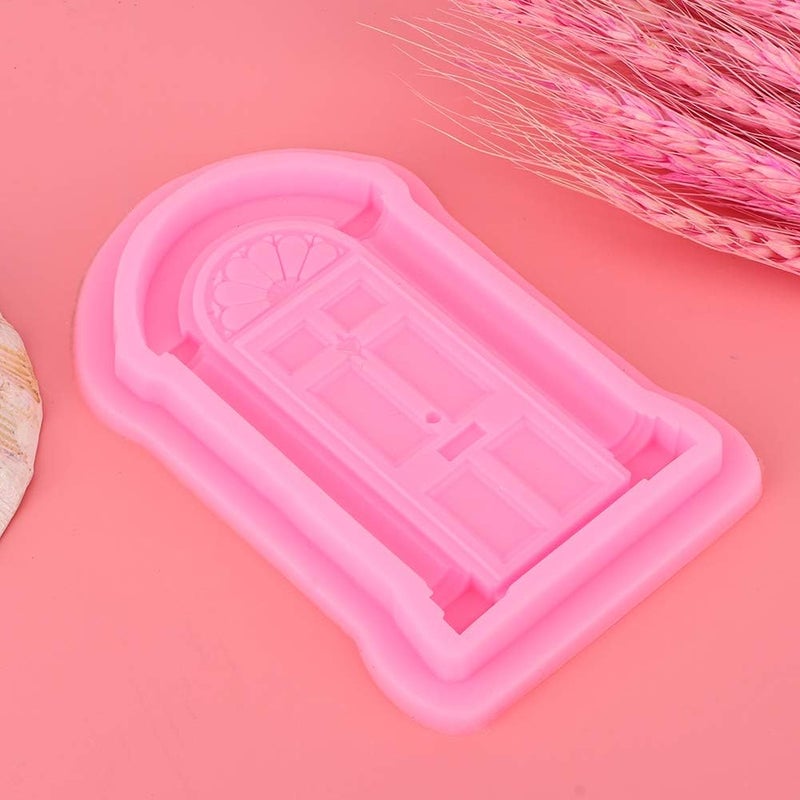 Dioche Window Frame Silicone Pattern, Silicone Houses 2pcs 14x9cm Cake Border Cute for Cupcake Cake Topper Decoration (Pink) - Image 3