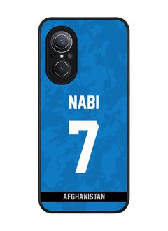 Rugged Black Edge Case for Huawei Nova 9 SE , Slim fit Soft Case Flexible Rubber Edges Thin Cover - Player Name - Mohammad Nabi, Jersey Number- 7