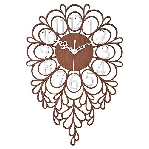 Nozvera Wooden Wall Clock for Home Decor Vintage Silent Wall Clock for Home Antique Wooden Big Size Wall Clock for Home Stylish, Living Room, Bedroom, Office and Hall (16 Inch X 11 Inch) - Image 2