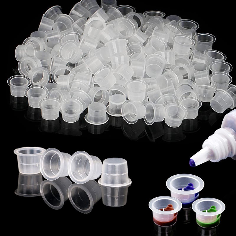Yuelong Yuelong 1000pcs Tattoo Ink Caps Cups 13MM Medium Disposable Pigment Cups Caps Plastic Microblading Ink Cups for Tattoo Ink Supplies