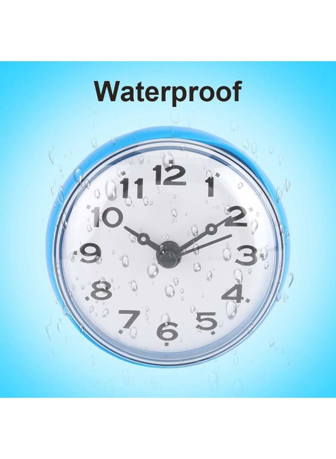Pomya Bathroom Clock, Suction Cup Wall Clock Waterproof Bath Shower Clock for Kitchen Bathroom (Blue) - Image 3