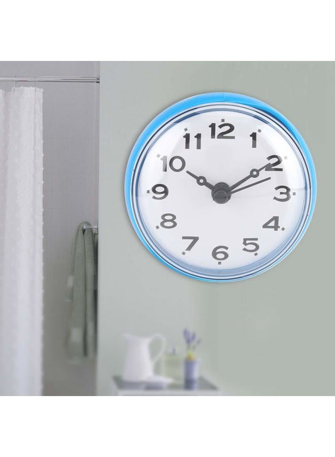 Pomya Bathroom Clock, Suction Cup Wall Clock Waterproof Bath Shower Clock for Kitchen Bathroom (Blue) - Image 2