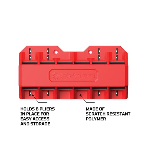 E-Z Red EZRED EZPH6 Magnetic Plier Holder Red, Holds 6 Pliers - Image 4