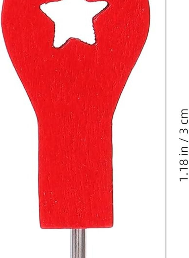 SAFIGLE 50 قطعة دبابيس سهام خشبية حمراء للوحة الفلين خريطة مكتب مستلزمات مدرسية - Image 3