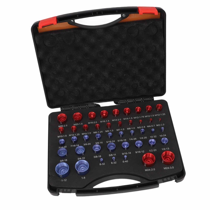 44pcs Nut and Bolt Thread Checker Red Blue Nut and Bolt Size Gauge Inch Metric Nut and Bolt Identifier Gauge Set - Image 5