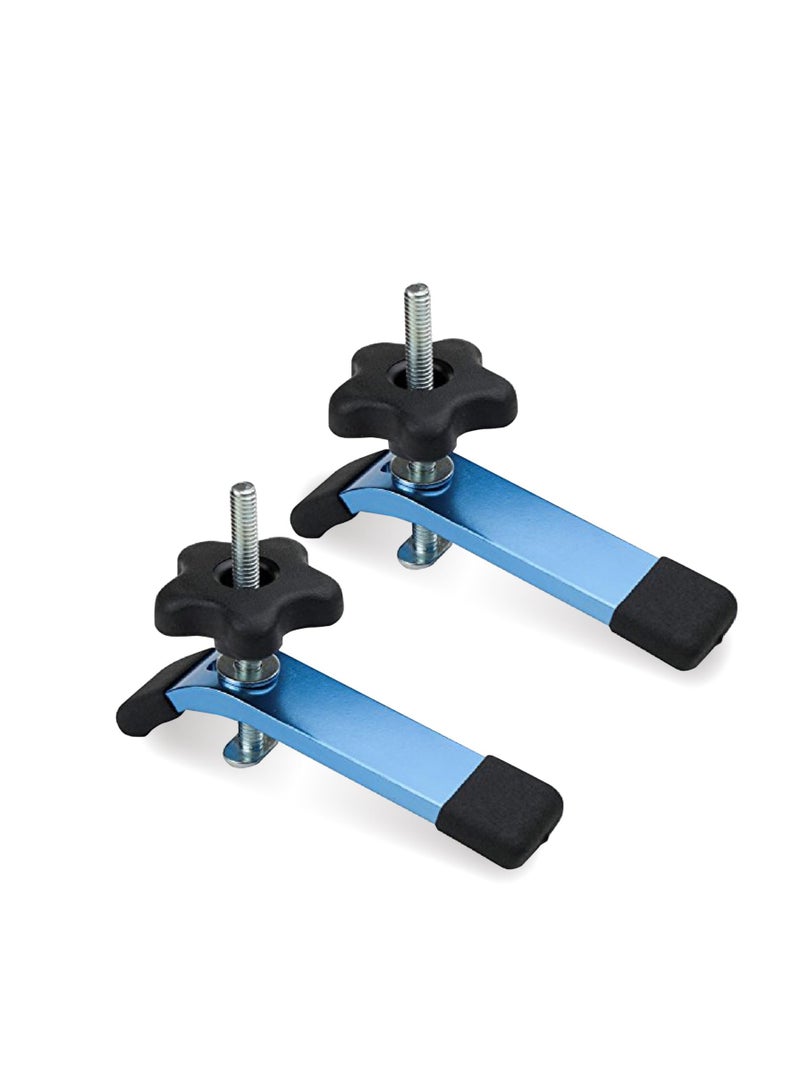 SOLARAE T-Track Hold Down Clamp, Double Cut Profile Universal T-Track Clamps,  T Track for Woodworking Jigs and Fixtures, 5-1/2" L x 1-1/8" W, 2 Pack, T Track Clamps for Woodworking - Image 1