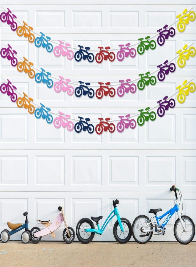 Kinyanco 50pcs Cute Bicycle Party Banner Colorful Felt Bike Garland Sports Bicycle Theme Decor for Kids Adults Bike Enthusiast Birthday Party Baby Shower Bachelorette Room Decor Classroom Decorations - Image 3
