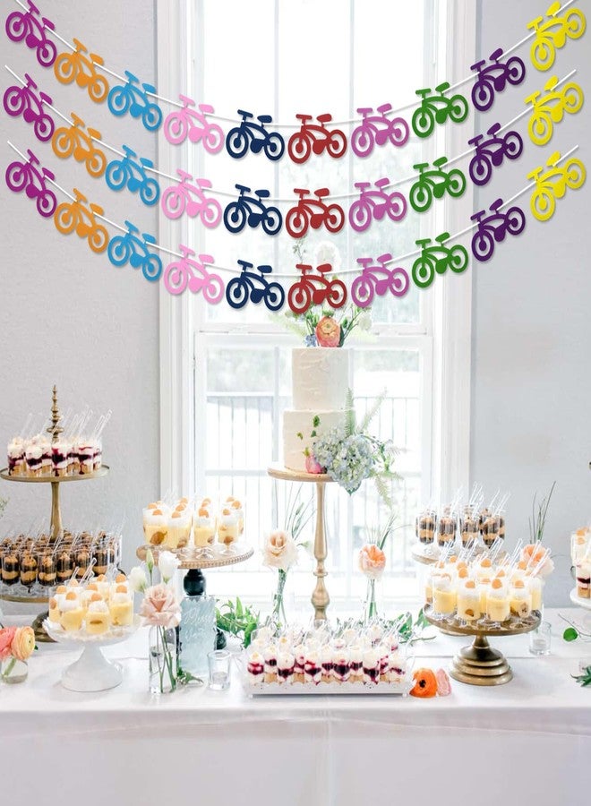 Kinyanco 50pcs Cute Bicycle Party Banner Colorful Felt Bike Garland Sports Bicycle Theme Decor for Kids Adults Bike Enthusiast Birthday Party Baby Shower Bachelorette Room Decor Classroom Decorations - Image 4
