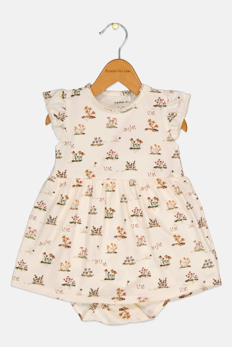 NAME IT Toddlers Girl Allover Print Dress, Multicolor - Image 1