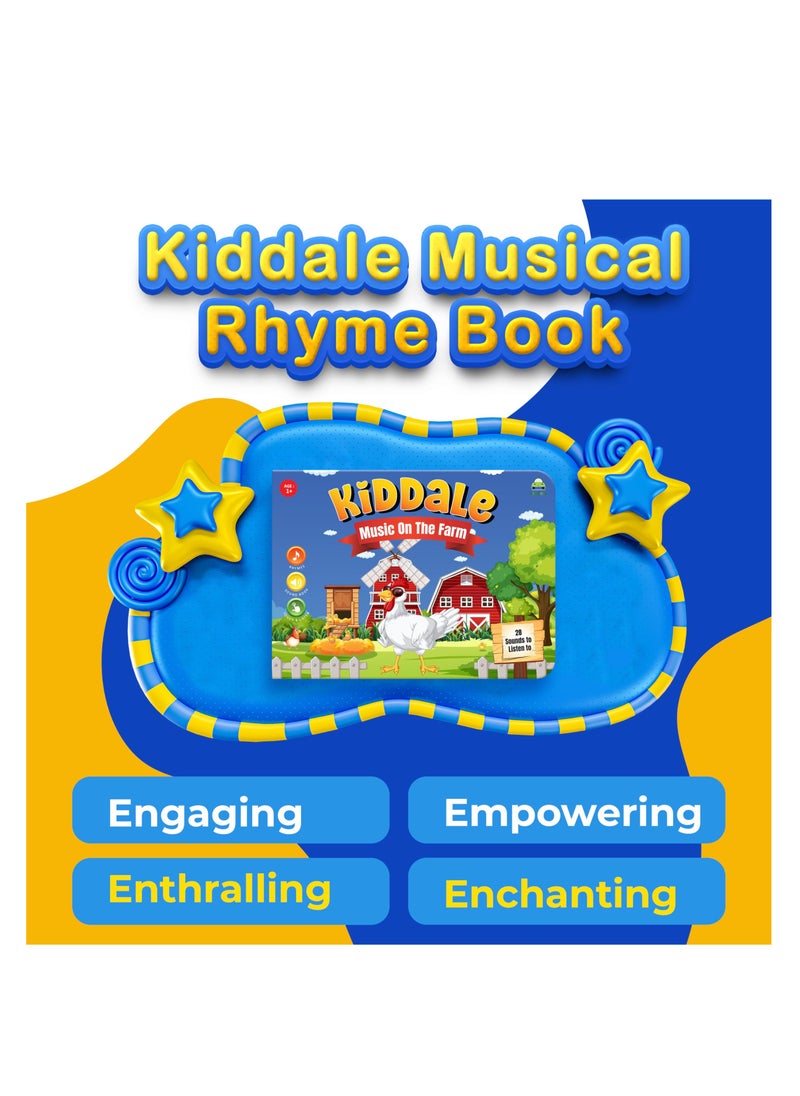 Kiddale - Pack of 2 Musical Rhymes Book| 8 Classical and 16 Farm Animal Nursery Rhymes|28 Sounds each |Interactive Touch n Play Sound Book|Best Gift with Musical Learning for 1-3 Years|Sing Along Books - Image 1