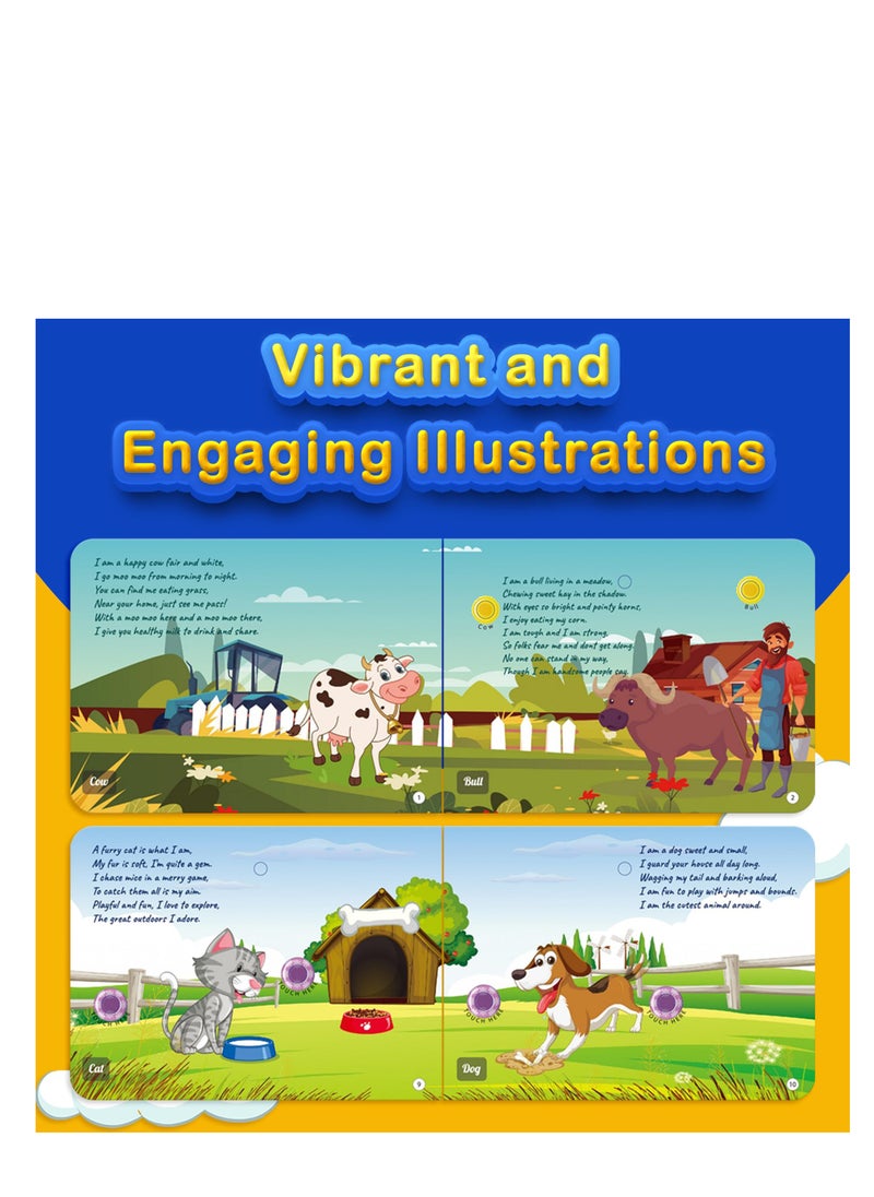Kiddale - Pack of 2 Musical Rhymes Book| 8 Classical and 16 Farm Animal Nursery Rhymes|28 Sounds each |Interactive Touch n Play Sound Book|Best Gift with Musical Learning for 1-3 Years|Sing Along Books - Image 1