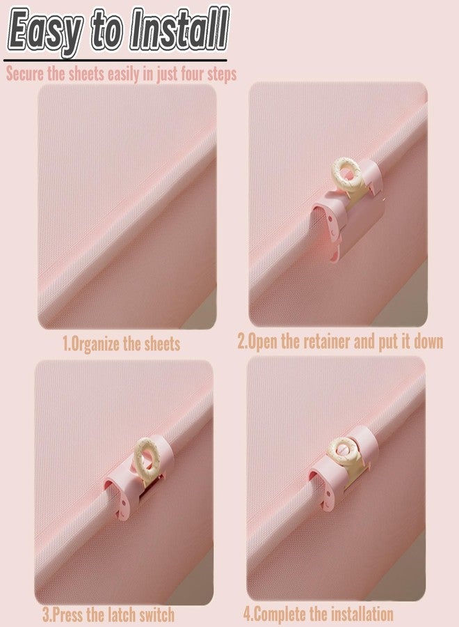 YOUNEEDFUL Cylindrical Bed Sheet Grippers, Adjustable Needle-Free Sheet Fasteners That Hold Slip and Fall Out Bedding Accessories for Most Mattresses,There is a donut like clasp，Food Bag Sealing Clips (Blue) - Image 4