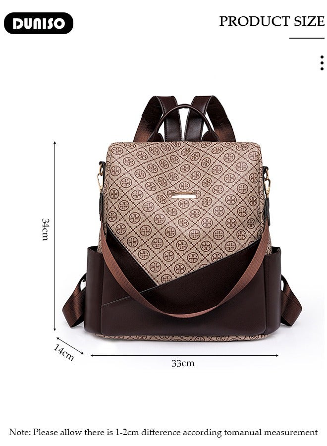 DUNISO Women's Anti-theft Casual Shoulder Backpack, Waterproof Mini Backpack for Girl Woman,Travel Bookbag Shoulder Backpack with Multiple Pockets, Lightweight Ladies Fashion Daily Backpack Anti-theft Casual Daypack for Work Travel - Image 4
