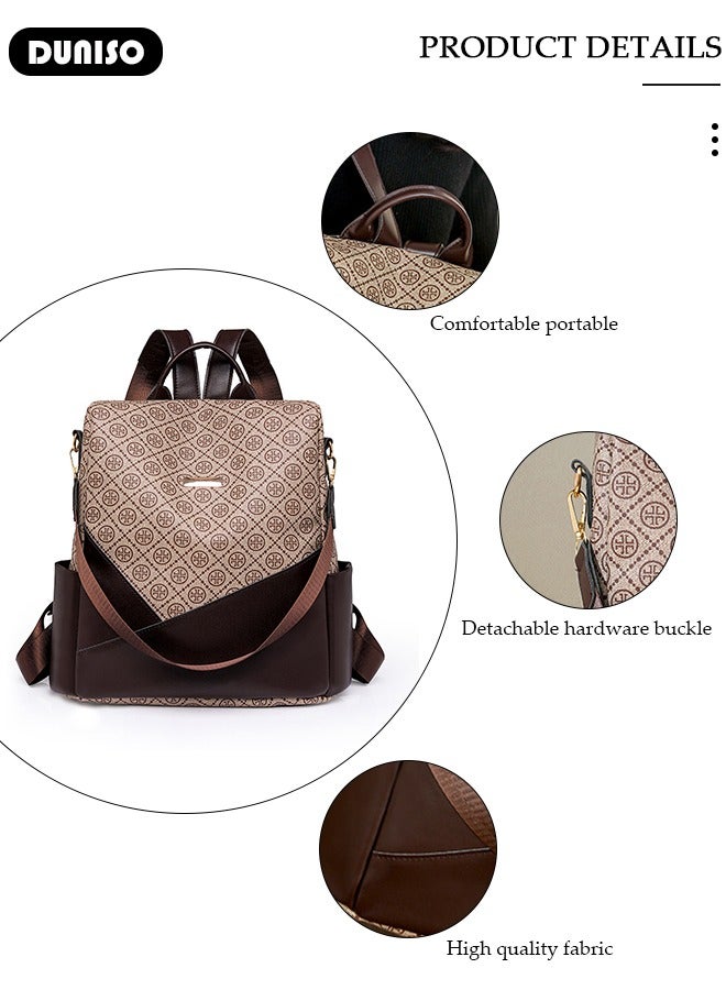 DUNISO Women's Anti-theft Casual Shoulder Backpack, Waterproof Mini Backpack for Girl Woman,Travel Bookbag Shoulder Backpack with Multiple Pockets, Lightweight Ladies Fashion Daily Backpack Anti-theft Casual Daypack for Work Travel - Image 2