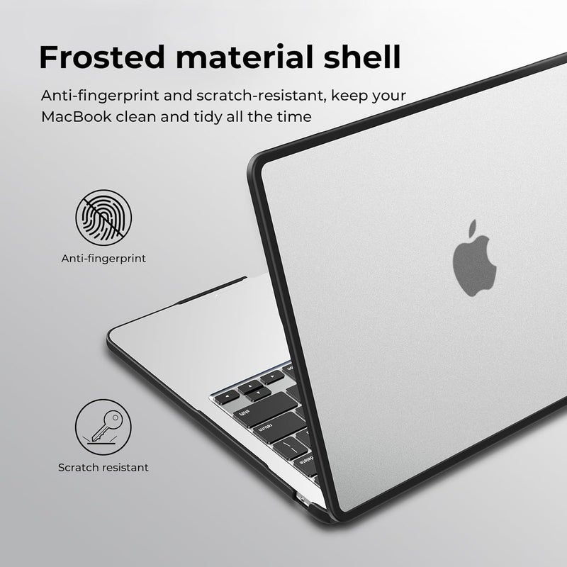 tuKZer Laptop TPU Bumper Case Cover for Apple New MacBook Air 13.6 inch M4 A3240 M3 A3113 M2 A2681 with Touch ID, 2025 2024 2022 Release, M4 M3 M2 Air 13" Hard Shell with Anti Slip Feet Pads-Black - Image 4