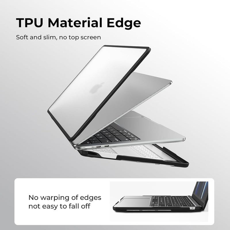 tuKZer Laptop TPU Bumper Case Cover for Apple New MacBook Air 13.6 inch M4 A3240 M3 A3113 M2 A2681 with Touch ID, 2025 2024 2022 Release, M4 M3 M2 Air 13" Hard Shell with Anti Slip Feet Pads-Black - Image 3