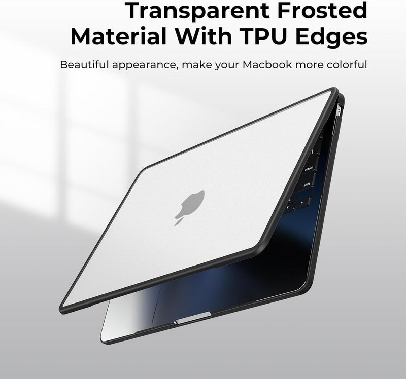 tuKZer Laptop TPU Bumper Case Cover for Apple New MacBook Air 13.6 inch M4 A3240 M3 A3113 M2 A2681 with Touch ID, 2025 2024 2022 Release, M4 M3 M2 Air 13" Hard Shell with Anti Slip Feet Pads-Black - Image 5