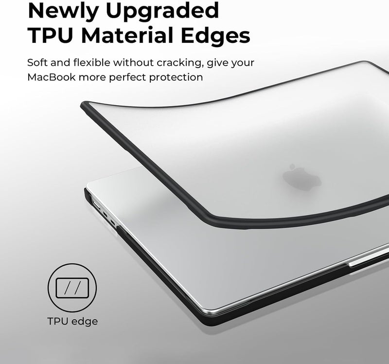 tuKZer Laptop TPU Bumper Case Cover for Apple New MacBook Air 13.6 inch M4 A3240 M3 A3113 M2 A2681 with Touch ID, 2025 2024 2022 Release, M4 M3 M2 Air 13" Hard Shell with Anti Slip Feet Pads-Black - Image 2