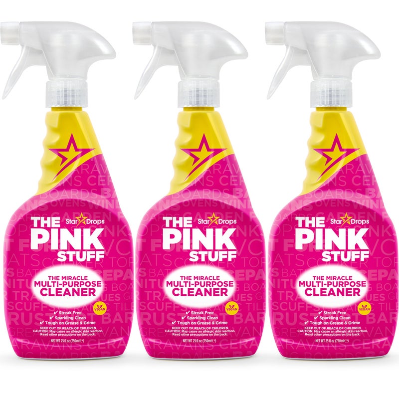 Stardrops - The Pink Stuff - The Miracle Multi-Purpose Cleaning Spray 750ml 3-Pack Bundle (3 Multi-Purpose Spray) - Image 1