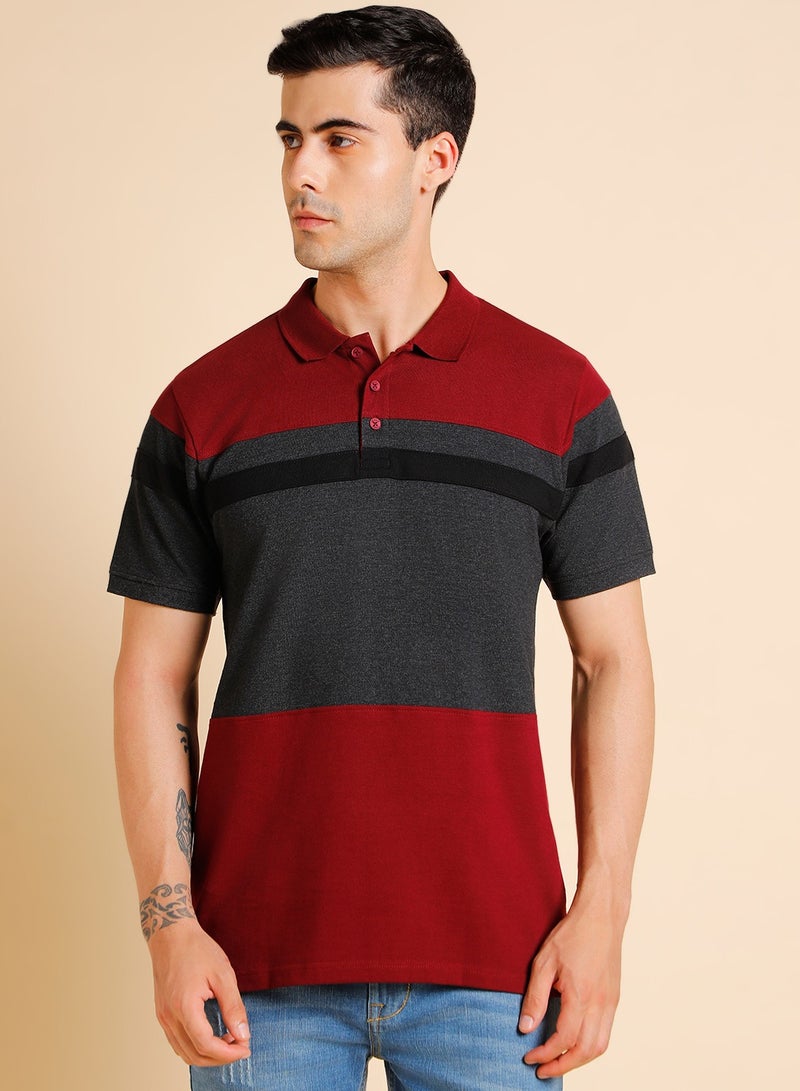 Dennis Lingo Maroon Polo T-Shirt for Men, Regular Fit, Cotton Comfort - Image 2