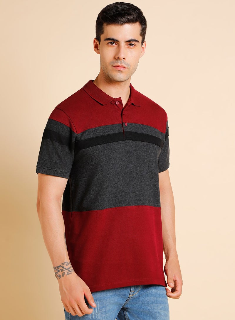 Dennis Lingo Maroon Polo T-Shirt for Men, Regular Fit, Cotton Comfort - Image 3