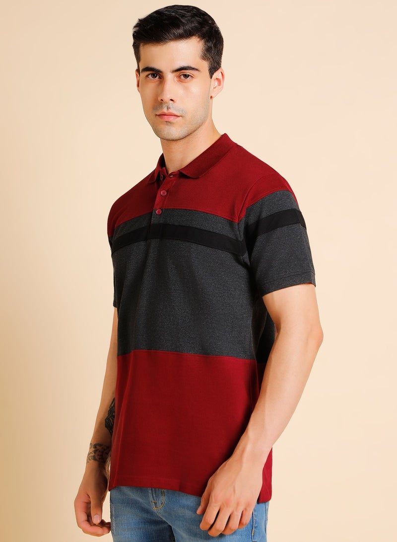 Dennis Lingo Maroon Polo T-Shirt for Men, Regular Fit, Cotton Comfort - Image 5