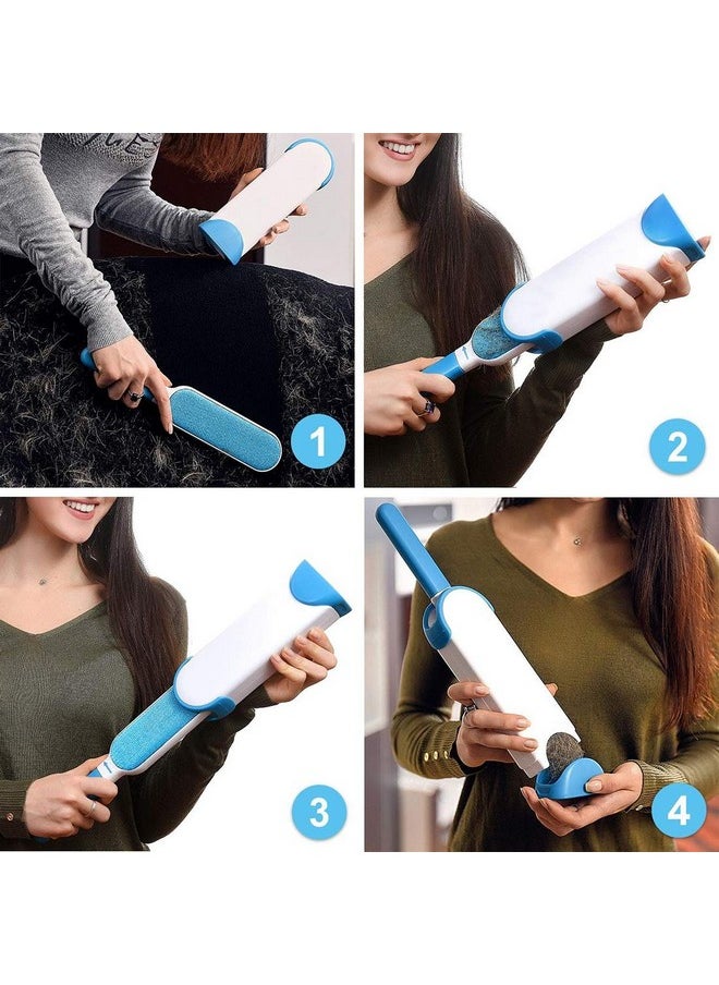 PET Double Sided Dog Hair Lint Remover Brush For Clothes - Remove Cat And Dog Hair, Lint From Clothing, Couch, Furniture, Bedding Blue  - Image 2