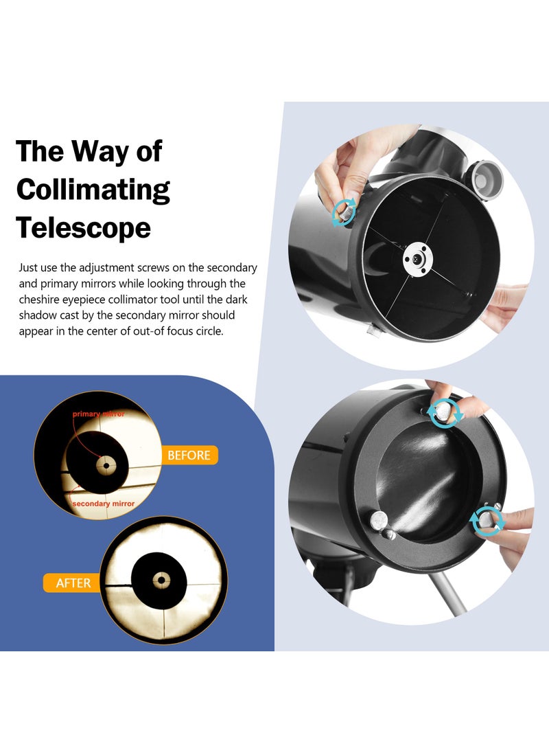 Astromania Astromania 1.25Inch Metal Collimating Cheshire Eyepiece Without Laser for Newtonian Reflector Telescope - Long Version  - Image 5
