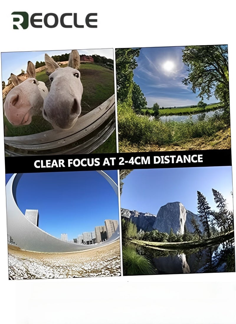 REOCLE Pro Lens Kit Phone Camera Lens Kit 10 in 1 Lenses for iPhone and Android Universal Clip on Wide Angle Macro  Fisheye Camera Lenses  - Image 4