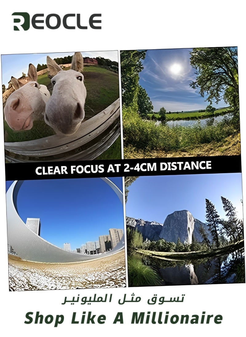 REOCLE - Pro Lens Kit Phone Camera Lens Kit 10 in 1 Lenses for iPhone and Android Universal Clip on Wide Angle Macro  Fisheye Camera Lenses - Image 1