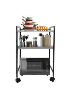 A to Z Hub A to Z Hub GT3Tier Wooden Oven Stand with Wheels Durable Mobile Storage Rack for Kitchen Appliances Microwaves OTGs and Pantry Organization 3 Tier 2 Self Wheel G 