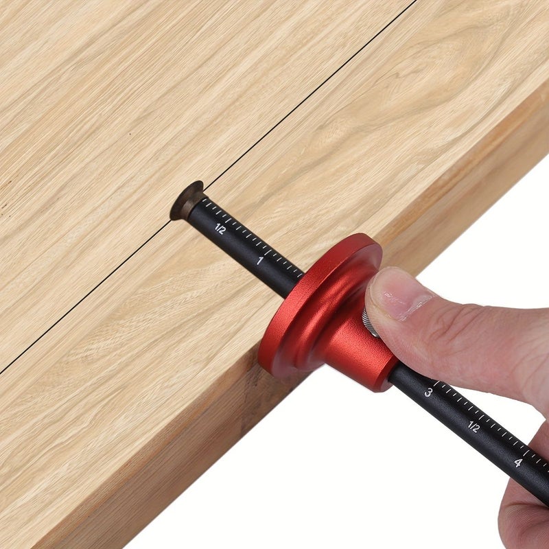 A Highly Cost Effective Woodworking Marking Tool Car Tyre Marking Ruler Suitable For Flat And Depth Measurement Compatible With Inch And Millimeter Scales Round Hard Marking Knife Durable And Accurate - Image 1
