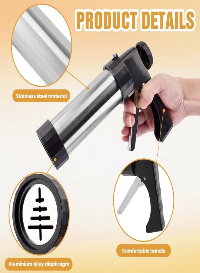 Ranjaner Stainless Steel Cookies Press, Cookie Press Gun Kit, Spritz Maker With 8 Piping Tips and 13 Discs for DIY Biscuit for DIY Biscuit Cake Dessert Making(Sliver,Size:8.66inch) - Image 4