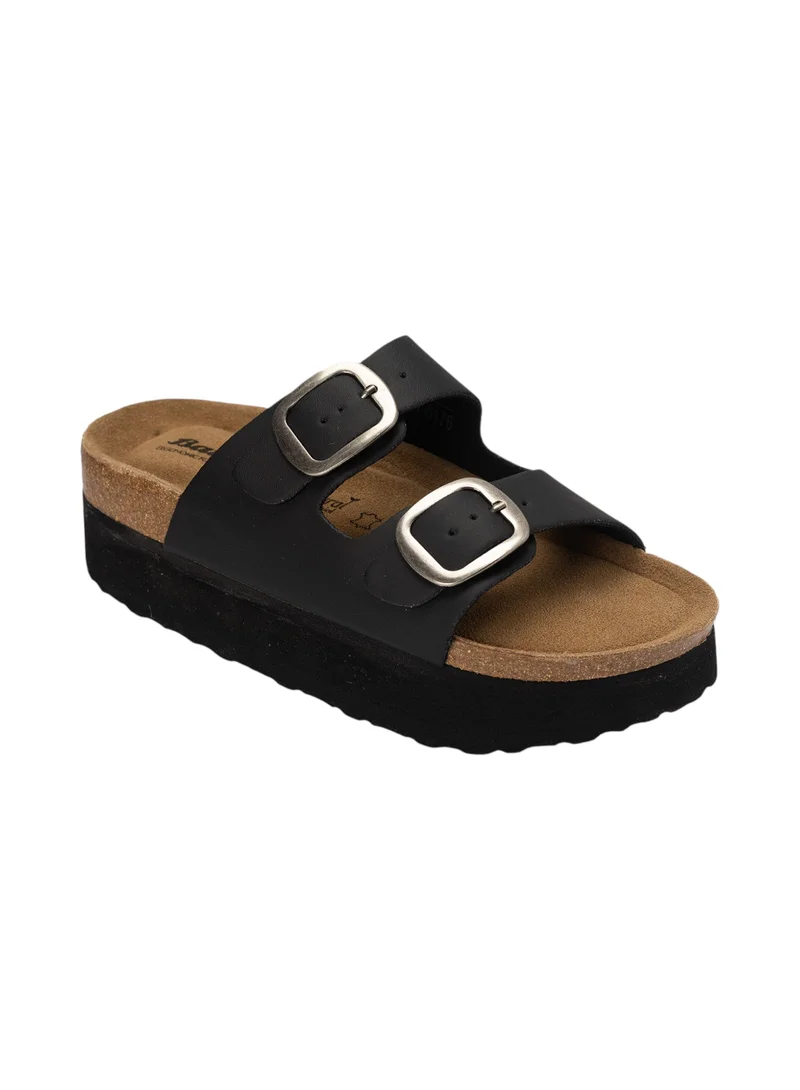 Bata Strap Platform Sandals with Buckle Accent