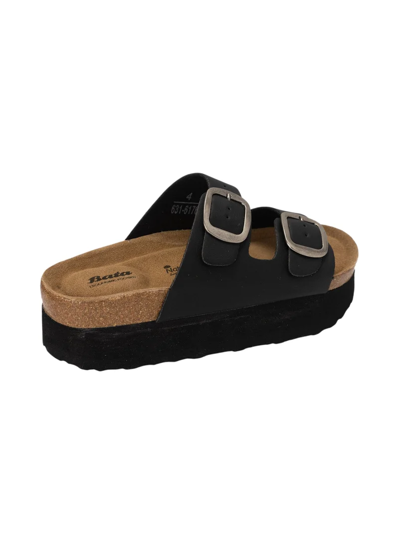 Bata Strap Platform Sandals with Buckle Accent
