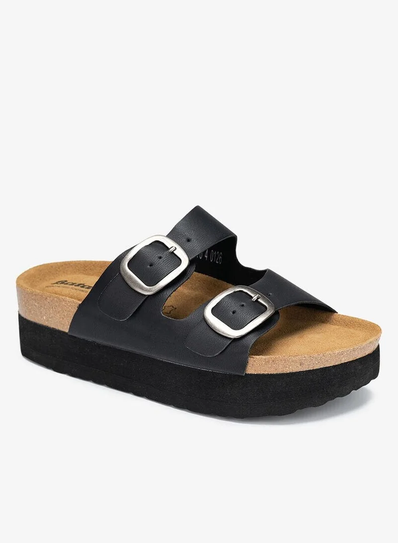Bata Strap Platform Sandals with Buckle Accent