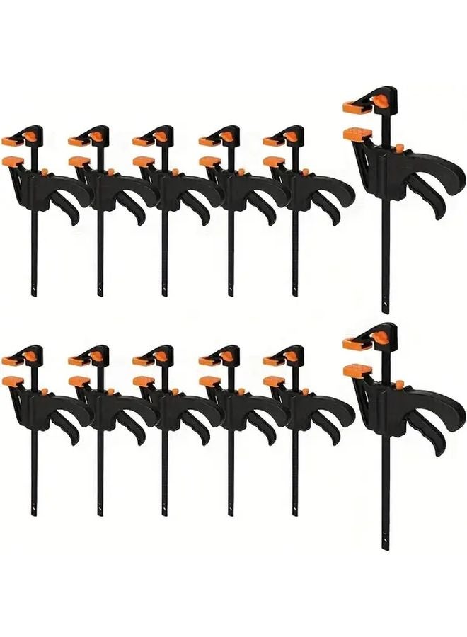 12 قطعة من مشابك الخشب ذات القبضة السريعة مقاس 4 بوصات، أداة تثبيت معدنية ثقيلة ذات روchet - Image 1