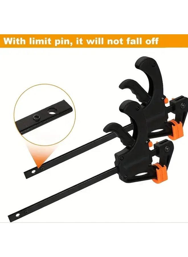 12 قطعة من مشابك الخشب ذات القبضة السريعة مقاس 4 بوصات، أداة تثبيت معدنية ثقيلة ذات روchet - Image 5