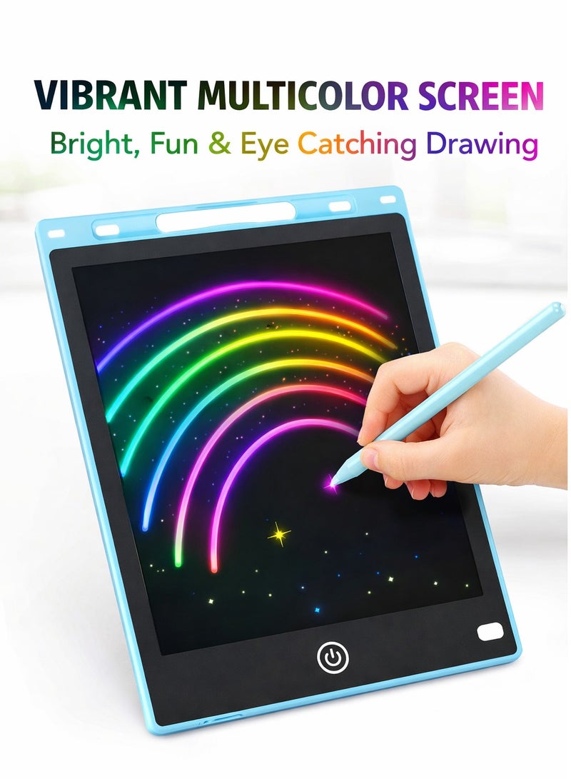 لوحة كتابة LCD مقاس 10 بوصات بشاشة متعددة الألوان - لوحة رسم إلكترونية أنيقة ولوحة رسم قابلة للمسح للأطفال من سن 3 إلى 8 سنوات، لوحة رسم رقمية محمولة بدون ورق للتعلم والتتبع وممارسة الكتابة اليدوية وتدوين الملاحظات، هدية تعليمية للأولاد والبنات - Image 2