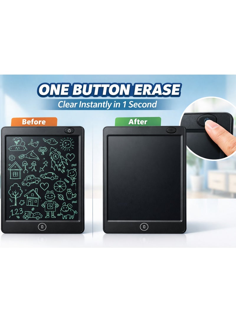 لوحة كتابة LCD مقاس 10 بوصات بشاشة متعددة الألوان - لوحة رسم إلكترونية أنيقة ولوحة رسم قابلة للمسح للأطفال من سن 3 إلى 8 سنوات، لوحة رسم رقمية محمولة بدون ورق للتعلم والتتبع وممارسة الكتابة اليدوية وتدوين الملاحظات، هدية تعليمية للأولاد والبنات - Image 3