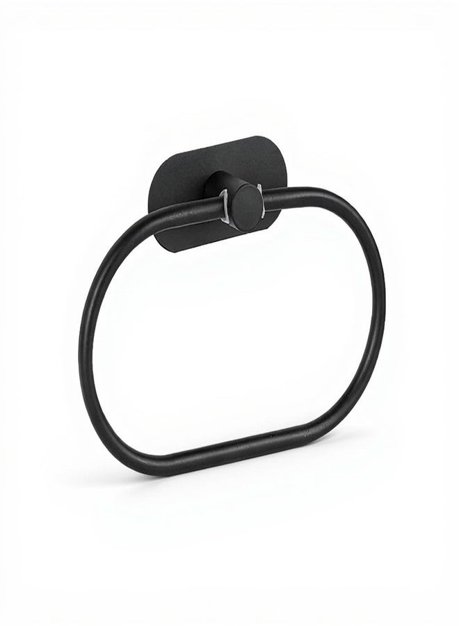 حلقة مناشف بيضاوية من الفولاذ المقاوم للصدأ | تركيب بدون ثقب | حامل مناشف حمام متين يُثبت على الحائط | سعة تحميل 10 جين | تصميم أمريكي فاخر، تشطيب ذهبي/أسود/فضي - Image 1