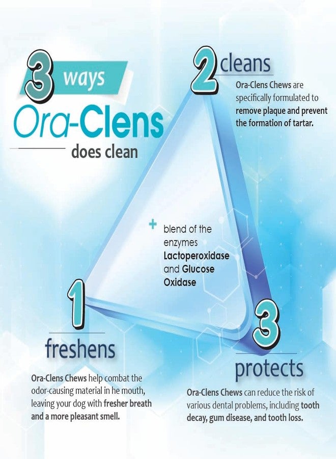 Ora-Clens Oral Hygiene Chews for Large Dogs-Enzymatic Dental Treats for Daily Oral Care, Cleans Teeth and Freshens Breath, Reduces Plaque, Bacteria and Tartar Build Up Without Brushing-30 Chews - Image 3