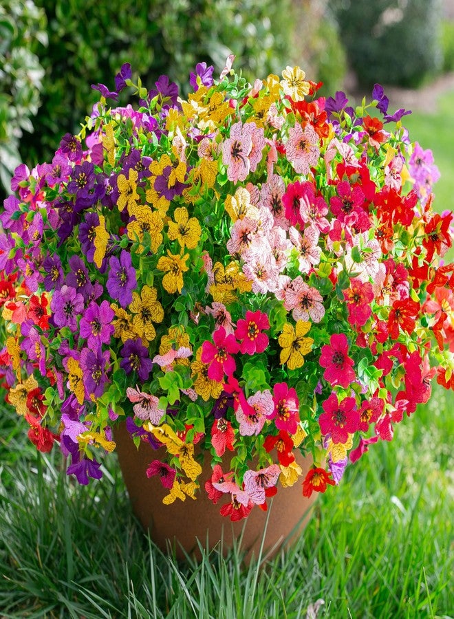 florisso Artificial Fake Plants Flowers for Outdoor Decoration, 12 Bundles Faux Silk Daisy Look Real UV Resistant for Outside Home Porch Patio Planter Decor - Image 2