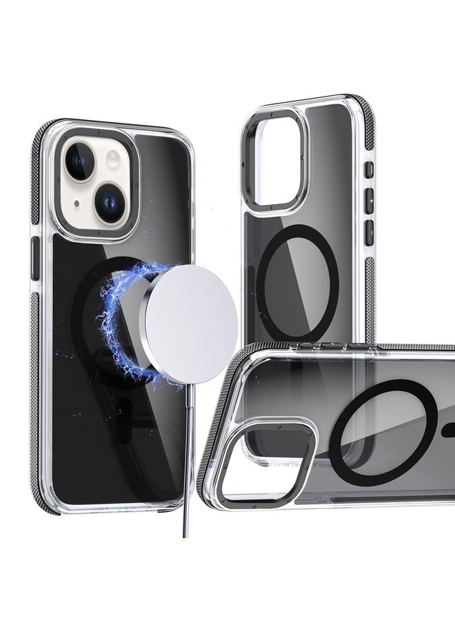 Zaboon Case For iPhone 13 / 14 Magsafe Dual-Color Transparent Black Full Coverage Phone Case - Image 1