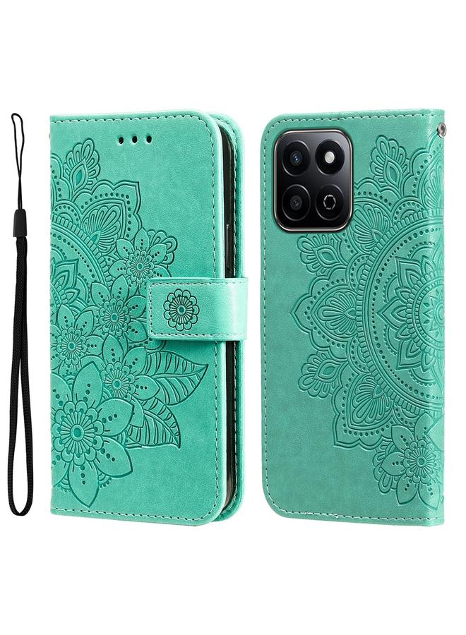 S-TOP Case For Honor Play 60 Plus Seven-petal Flowers Embossing Leather Phone Case - Image 1
