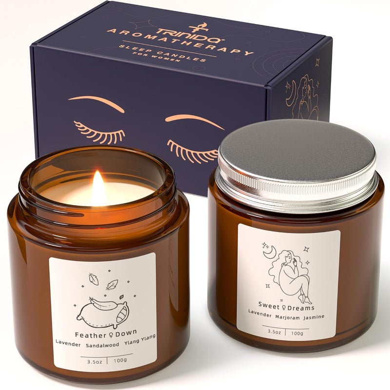 TRINIDa Sleep & Relax Scented Candle for Women - Aromatherapy Luxury Soy Wax Candle With Lavender Scent - Perfect for Bath, Birthday, Mother's Day Gifts - Image 1