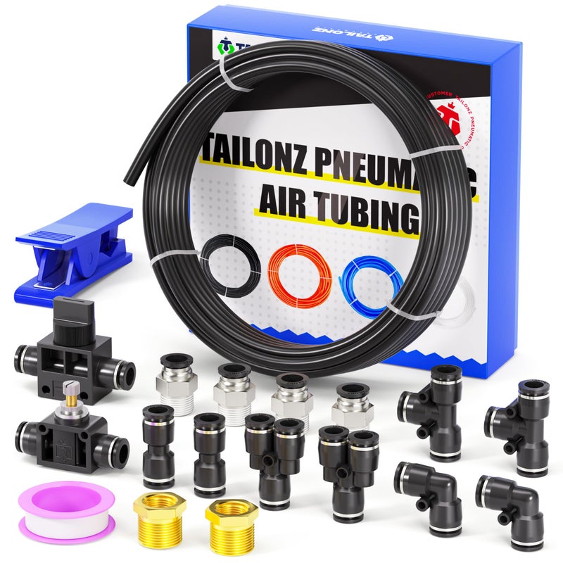 مجموعة أنابيب الهواء النايلون TAILONZ PNEUMATIC بقطر 14 بوصة بطول 10 متر