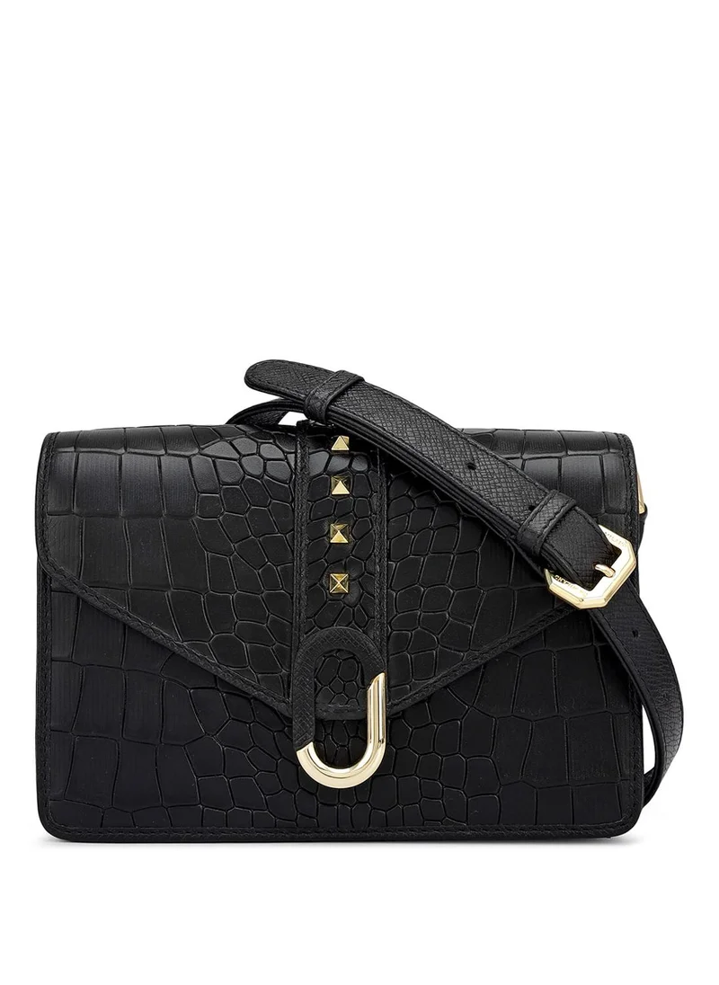 Genuine Leather Black Sling Bag
